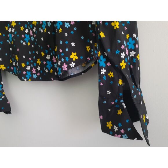 SOHO Babe New York Black Multicolor Florals Button-Up LS Shirt NWT Jr. Sz L - Picture 6 of 11